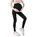 Guzeyina Women's Maternity Leggings Over The Belly Pregnancy Yoga Pants Active Womens Wear Workout Leggings for Tummy Control (US, Alpha, Medium, Regular, Regular, Black x 2)