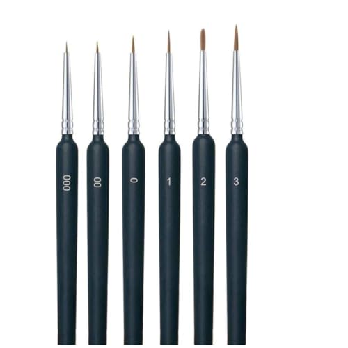 Image of TASMAX 000 Brush for Painting Brush Set Detail Paint Brush Set for Miniature Painting Brushes Set Fine Tip Brushes with Ergonomic Handles Suitable for Acrylic Painting Oil Face Nail for Fine