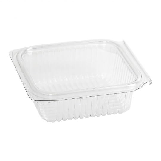 Genérico Pack de 50 Unidades PET, 250 cc Reciclables, Reutilizables con Tapa Bisagra para Alimentos Calientes o Fríos, Ecológicos - Plástico Reciclables (250ml)