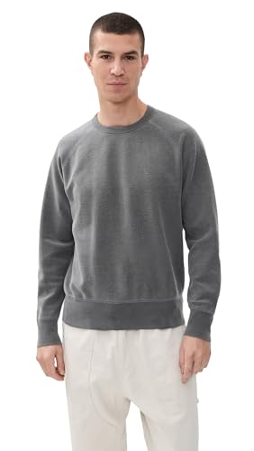 Save Khaki Men's All American Twill Back Terry Crew Sweatshirt, Black, L
