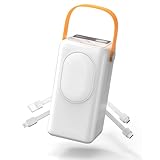 ポータブル電源 小型 モバイルバッテリー 大容量 70000mAh 22.5W 急速充電 ４つのケーブル内蔵 7台同時充電 SOS LEDライト付き 残量表示 iPad/iPhone/Android全種対応 USB TypeC Lightning 持ち運び便利 PSE認証済み モバ充 災害グッズ 旅行/出張/アウトドア/登山/キャンプ/停電対策/緊急防災 タイプc もばじゅう power bank