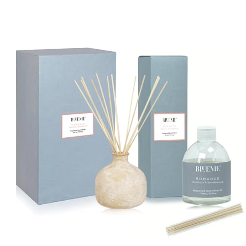 BLUEME-Bundle-Romance-Oakmoss-Sandalwood-592-Fl-Oz-Wellness-Diffuser-Oil-Refill-Contains-Essential-Oil-Sustainable-Hand-Finished-Premium-Luxury-Ceramic-Natural-Rattan-Reeds BLUEME Bundle Romance Oakmoss Sandalwood 592 Fl Oz Wellness Diffuser Oil Refill Contains Essential Oil Sustainable Hand Finished Premium Luxury Ceramic Natural Rattan Reeds
