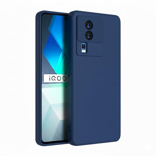 Image of LIRAMARK Silicone Soft Back Cover Case for iQOO Neo 7 | iQOO Neo 7 Pro 5G (Blue)
