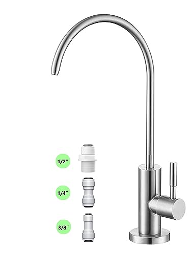 Drinking Water Faucet for Kitchen,100% Lead-Free Reverse Osmosis Faucets,Stainless Steel Kitchen Filtered Water Faucets,Brushed Nickel RO Faucet with Longer Thread Pipe