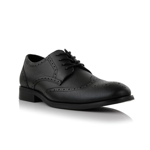 Image of Ferro Aldo Men's Wingtip Oxford Dress Shoes | Classic Brogue & Two-Tone Spectator Styles | Formal Wedding Business Party Shoe