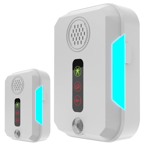 3T6B Repelente Ultrasónico de Plagas, Repelente Mosquitos Electrico Ultrasonico, Repelente Ultrasónico Ratas para Anti Mosquitos, Ratones, Arañas, Moscas,Cucarachas (2 Pack)