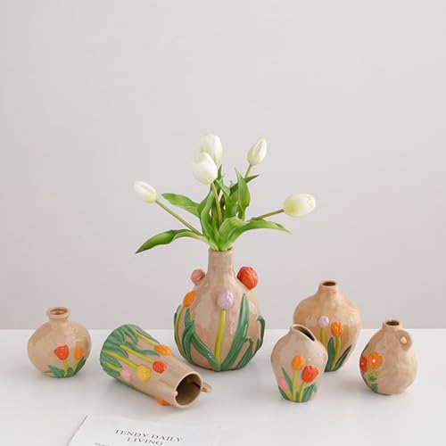 Vase en céramique géométrique stable pour table à manger B - 8