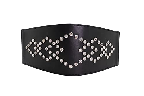 TrendyFashionJewelry Women Fashion Elastic Waistband Belt Hip High Waist ilver Sequares Size S M Black Color