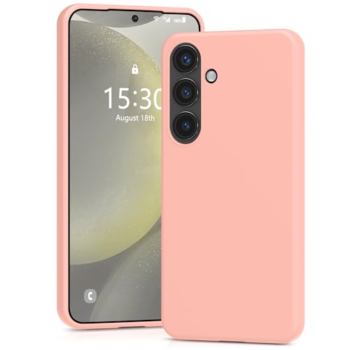 Coque silicone pour Samsung S24 rose antichoc et antipoussière intégrale