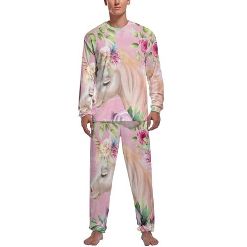 Pijama homme manche longue licorne : finis les vêtements de nuit froids au motif classique