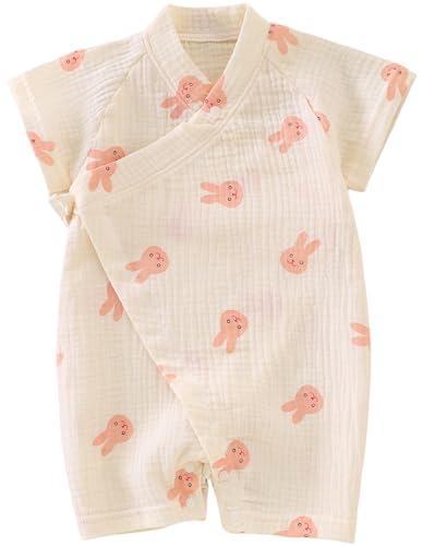 Image of BINIDUCKLING Baby Kimono Robes Cotton Muslin Romper Clothes Newborn - 24 Months