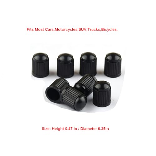 100 piezas de tapas de válvula de plástico negro para la mayoría de autos, motocicletas, SUV, camiones y bicicletas. miniatura 2