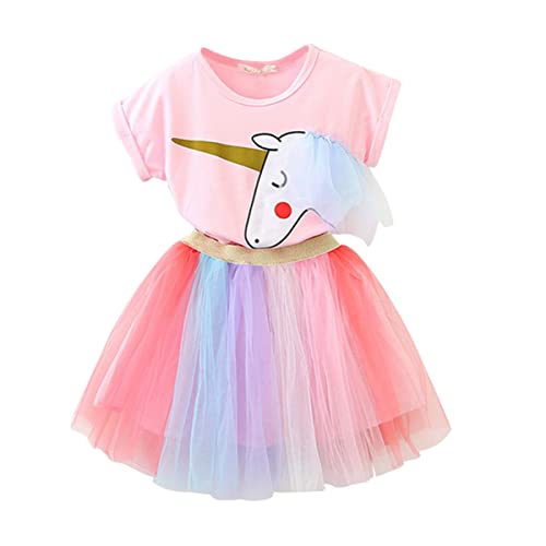 Traje de unicornio rosa para niñas falda de fiesta infantil cosplay