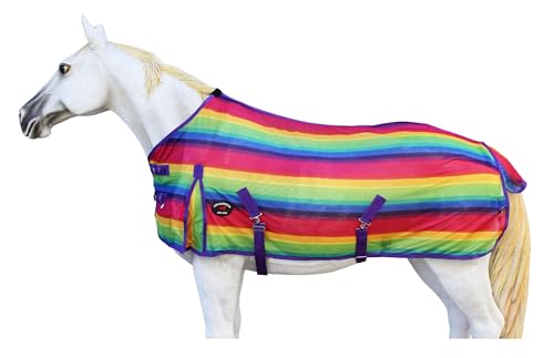 Image of 70 inch Horse Sheet Summer Spring Airflow Mesh Rainbow 7343