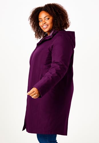 Woman Within Plus Size 3-In-1 Hooded Taslon Jacket3