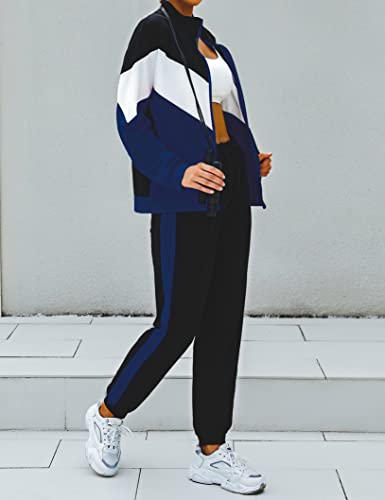 Marvmys Women's Plus Size Sweatsuit Sets Long Sleeves Jogging Suit Full Zip Tracksuit Sets With Pocket #TOP5