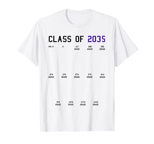 Class of 2035 Grow with Me Shirt 2035 Graduación Handprints Camiseta