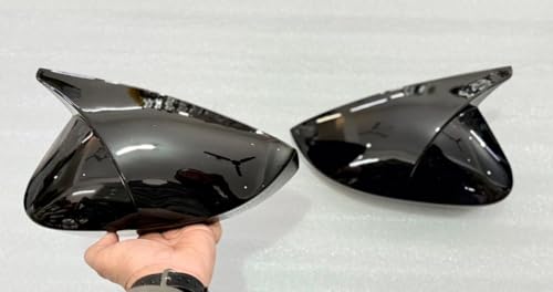 Image of ABS Quality Virtus Batman Side Mirror Cover for VW Black Virtus Mirror Cap 2 PC Side Mirror Covers for Car Protection