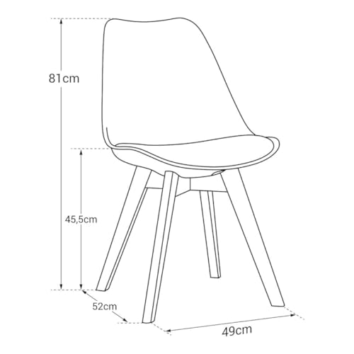 Image of Creative Modern Scandinavian Dining Chair Ergonomic Molded seat with Wooden Legs Perfect Blend of Style and Comfort for Dining or workspace use. | (Pack of 1) (White)