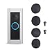 Replacement Doorbell Button for Video Doorbell Pro, Silicone Doorbell Cover Compatible with Black and Fluorescent Green Options, 4-Pack with Screws(Black)