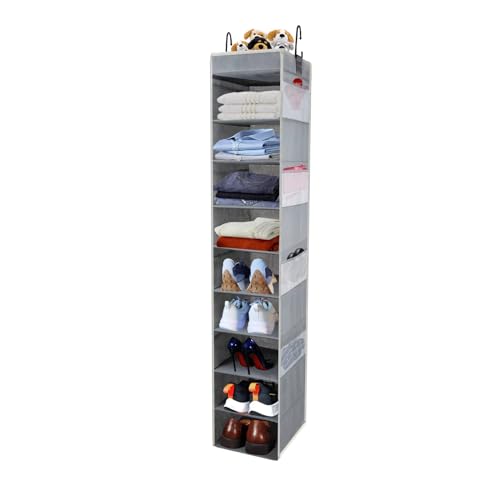 roomtalk Large-Sized Hanging Shoe Organizer 10-Shelf, Sturdy Hanging Closet Organizer