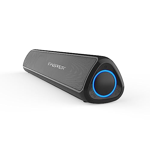 Faster Z10 Bluetooth Sound Bar 20W Output Portable Home Theater Systems with AUX/USB- 3600mAh Battery 4-5 Hours Playtime- Speakers Bluetooth Portable Blockbuster Sound for Party Movies Gaming PC TV