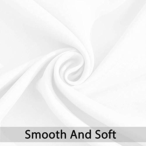 Yakamok Room Darkening Pure White Curtains with Grommet, Thermal Insulated Drapes for Living Room, 52x108 Inch, 2 Panels