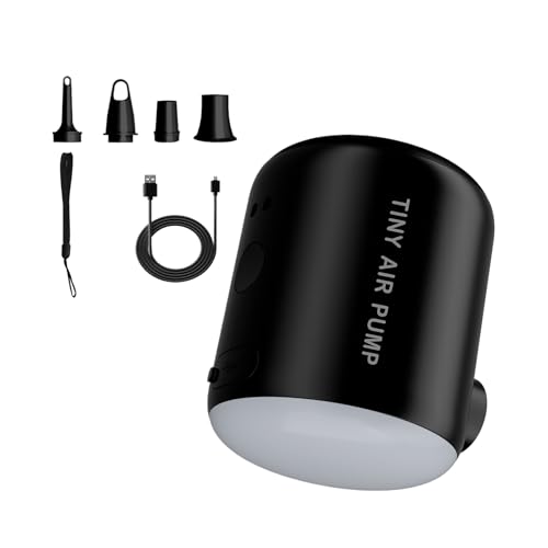 Bomba eléctrica, bomba eléctrica para inflables, inflador de colchón de aire, recargable con luz, equipo al aire libre, 2200 mAh, herramienta de soplado para viajes en casa y picnic de camping, 2.16 x