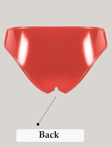 SEAUR Women Sexy Metallic Panties Shiny Booty Underwear Latex Leather Pvc Shorts Cheeky Bottom2