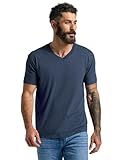 True Classic Mens V Neck T Shirts – Cotton V Neck T Shirts for Men, V-Neck Mens T-Shirts and Undershirts for Men Pack/Singles, Pack of 1, Heather Navy, M