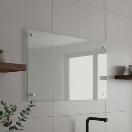 Mucola Küchenrückwand Glas 90x40 cm – Spritzschutz aus ESG Sicherheitsglas 6 mm, Klarglas hitzebeständig & kratzfest, inkl. Edelstahl Befestigungsset, Glasrückwand Küche modern