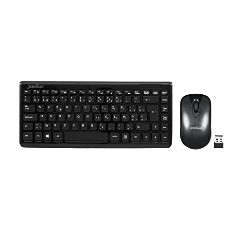 Perixx PERIDUO-707, Ensemble Clavier et Souris Mini sans Fil Noir - Clavier Chiclet Belge AZERTY Cover