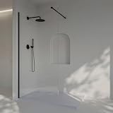 SoulHome Box doccia fisso Nero 75cm x Altezza 200 cm, REVERSIBILE