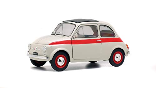 Solido 421184330 1:18 1960 Fiat 500L Nuova Sport-Crema/Rosso, Nero