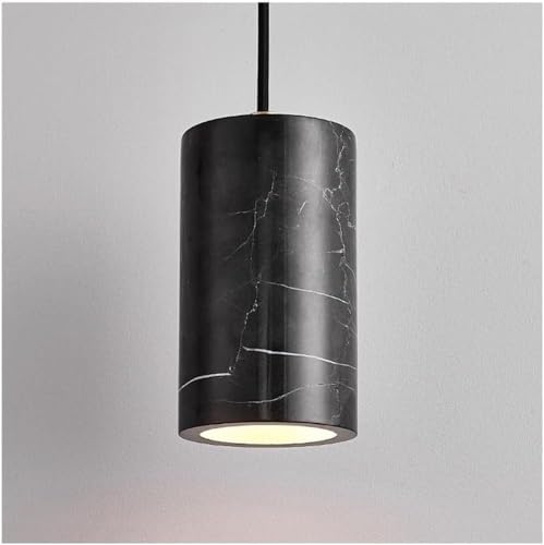 Suspension cylindrique en marbre noir et blanc luminaire suspendu LED