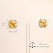 Sonateomber Gold Square Cubic Zirconia Moissanite Stud Earrings for Women, Sparkly Yellow Citrine Rhinestone November Birthstone Earings Birthday Prom Wedding Accessories Fashion Jewelry Gift