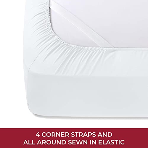 Mellanni Rv Queen Sheets Set - Camper Sheet Sets - 10" Deep Pocket Fitted Sheet Camper Bedding - Wrinkle, Fade, Stain Resistance Camper Sheets - 4 Elastic Bands For Snug Fit (Short Queen, White) #TOP5