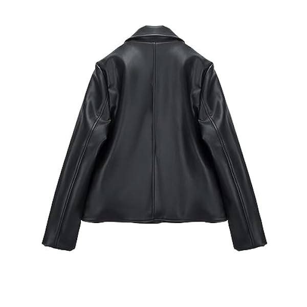 Adhdyuud Vrouwen Casual Moto Biker Pu Jas Vintage Turn-Down Kraag Enkele Breasted Faux Lederen Korte Jas