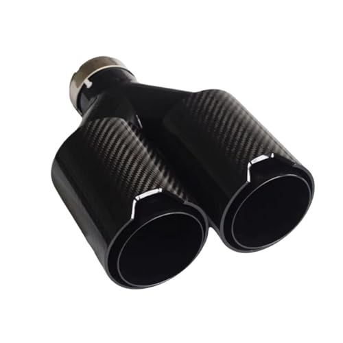Silencieux d'échappement double sortie universel en acier inoxydable biseauté 51mm