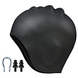 Swimming Cap, Flexible Silicone 3D Ergonomic Design Comfortable Ear Protection Pool Hat, Swim Pool Swimming Cap, Unisex Swim Bath Hats for...