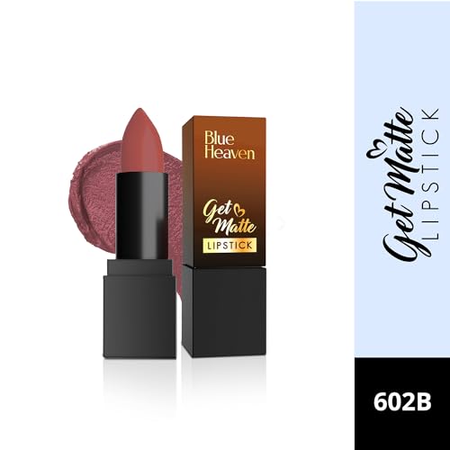 Image of Blue Heaven Get Matte Lipstick | Soft Matte Finish and Lightweight Formula | Intense Pigment | Long-Lasting Lipsticks For Women | 602B | 4gm (Pack of 3)