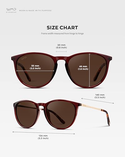 Image of WearMe Pro Round Polarized Sunglasses for Women - UV400 Protection, Lightweight Frame, Vintage Retro Style