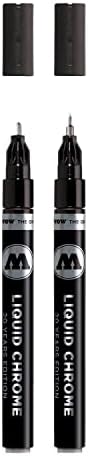 MOLOTOW liquid chrome marker (with special ink for real mirror effect). 2 Piece 1 und 2 mm