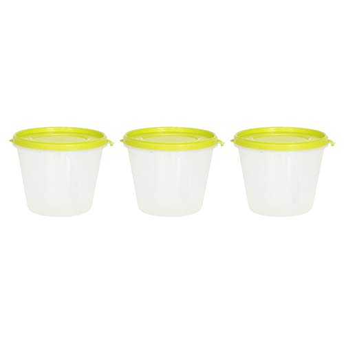 Image of Cutting EDGE Nesterware 1000ml Stackable Food Container (Set of 3, Green) | BPA-free plastic, stackable design, leak-proof, kitchen storage, pantry, fridge, meal prep, reusable, travel use