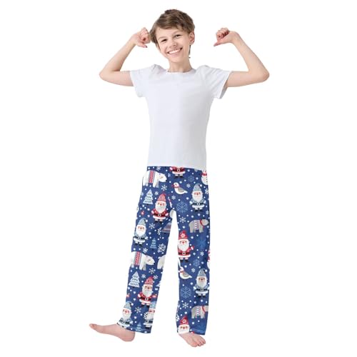 Boys' Pants Santa Christmas Tree Snowflake Bear Long Bottoms Jogger Pants Elastic Waist Trousers with Pockets S-XL2