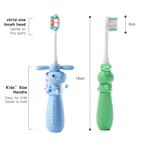 Image of Baby Bucket 3D Cartoon Soft Bristles Toothbrush for Toddlers and Babies -3 Yr+-(SkyBlue)