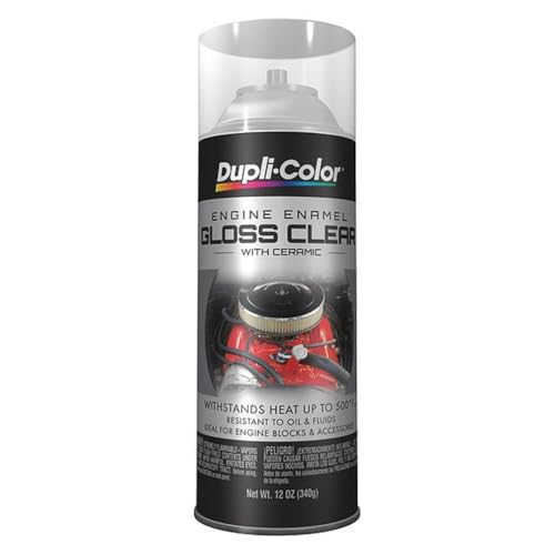 Dupli-Color DE1636 Engine Enamel Spray Paint with Ceramic - Clear - 12 oz Aerosol Can