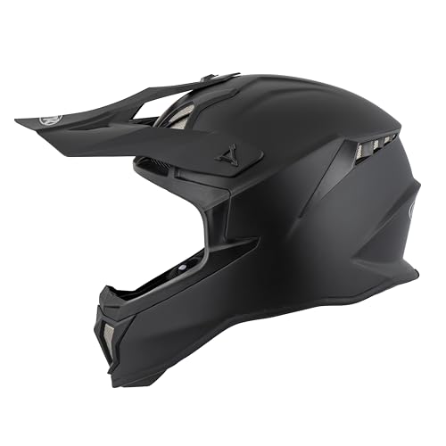 MTR X7B Evo Motocross Helm, ECE 22.06 Geprüfter Motorradhelm, Crosshelm ohne Visier, Cross Helm Motorrad mit Belüftung & Entlüftung, Downhill Helm Geeignet als Fullface Helm MTB, Schwarz, L