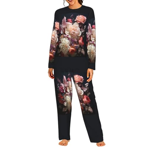 Pyjama fleurs femme ensemble de nuit haut de gamme en coton