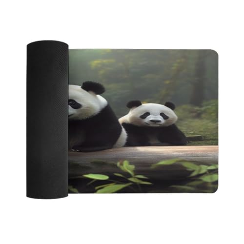 Alfombrilla de escritorio grande con diseño de panda impermeable miniatura 3